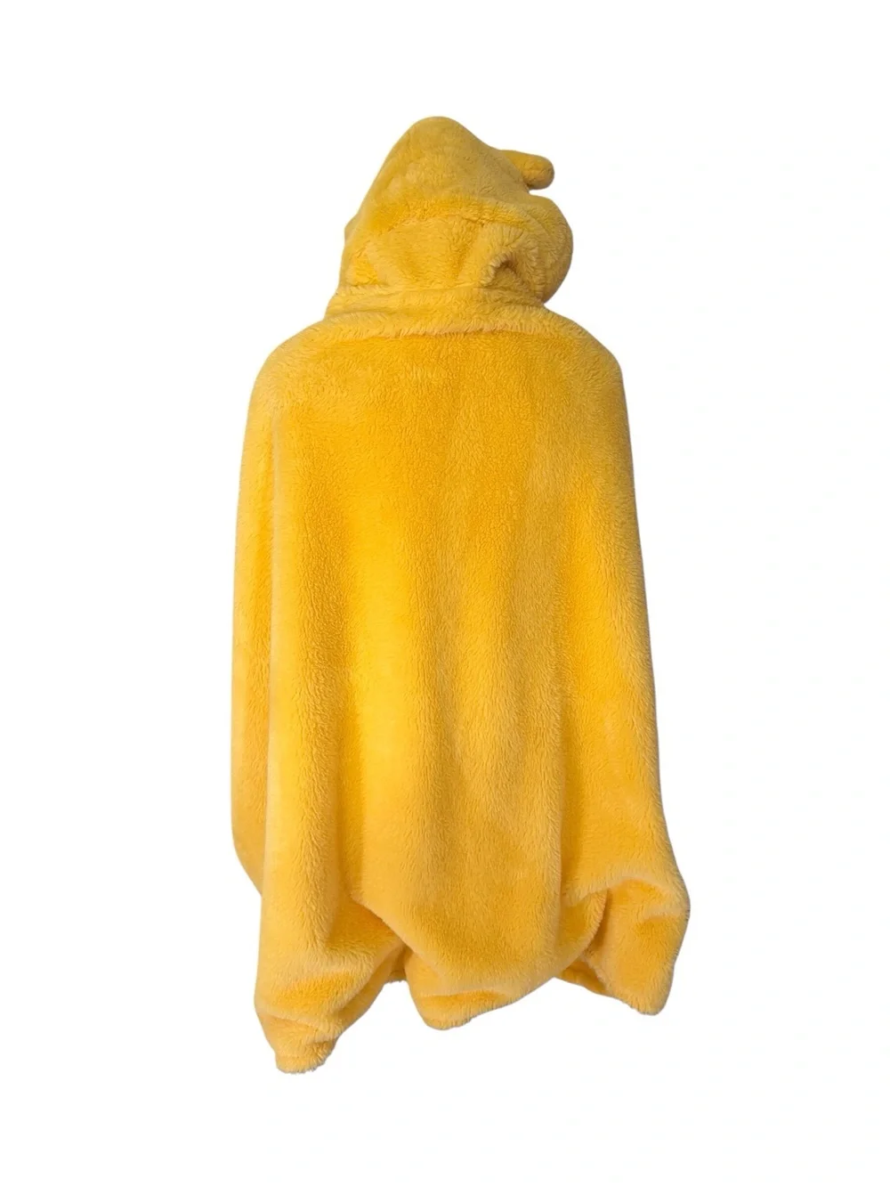 Disney Winnie The Pooh yellow plush hooded  throw blanket/wrap EUC